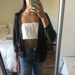 Dark Grey Woven Cardigan